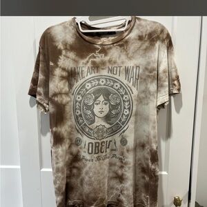 Obey make art not war Tie-Dye Graphic T-Shirt size small